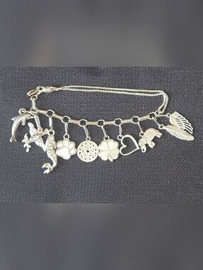 Alex + Ani Pull Chain Charm Bracelet With 10 Charms